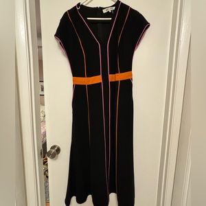 Size 6 Diane von Furstenberg Black Midi Dress